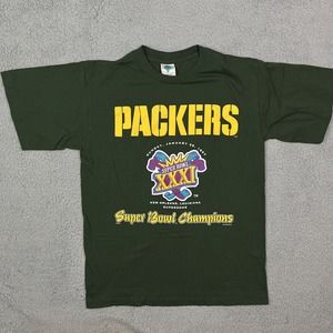 Vintage Green Bay Packers 1997 Super Bowl XXXI Champions T Shirt Champ Size L‎